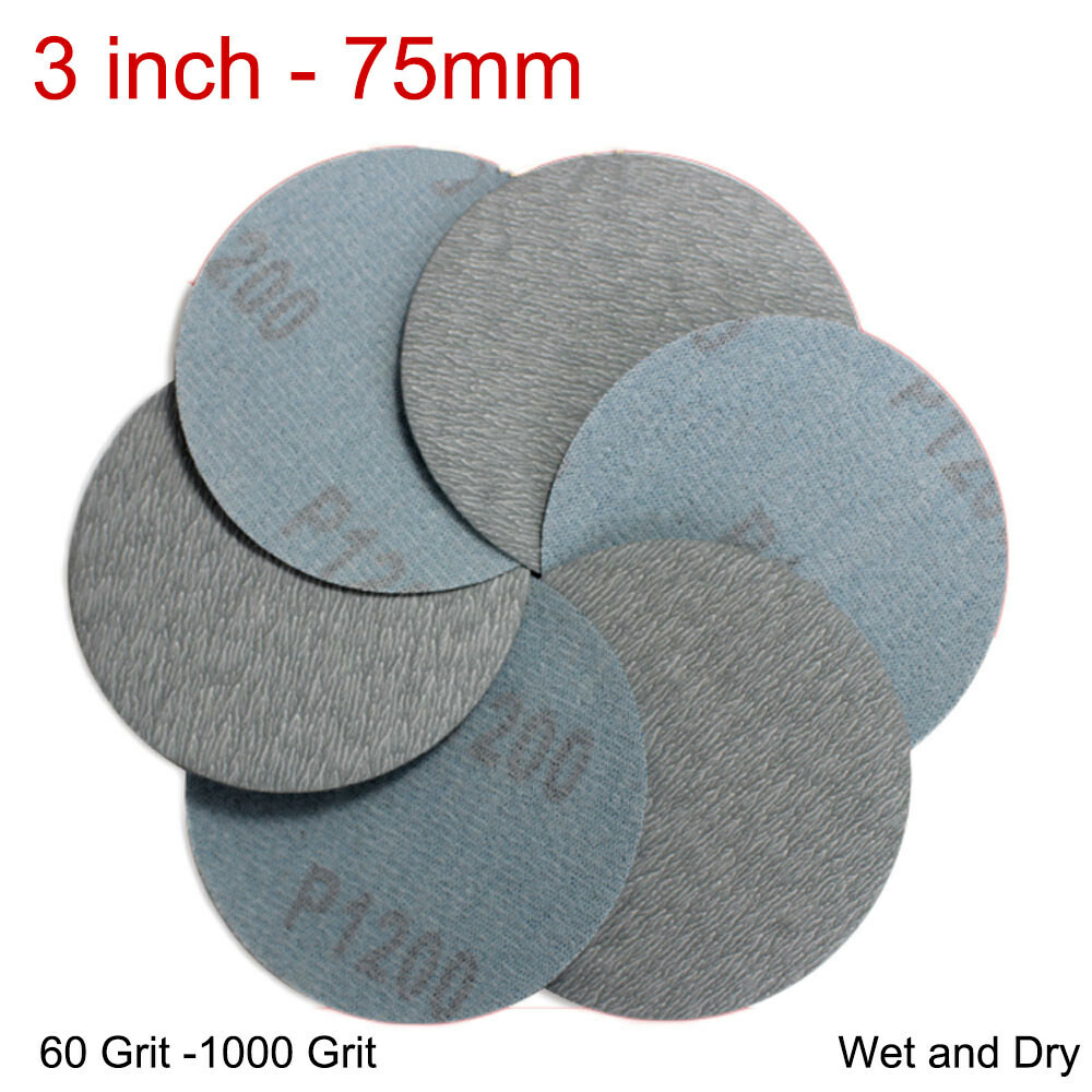 75mm Sanding Disc Hook and Loop 3″ Wet & Dry Sandpaper Pads Orbital 60-1000 Grit