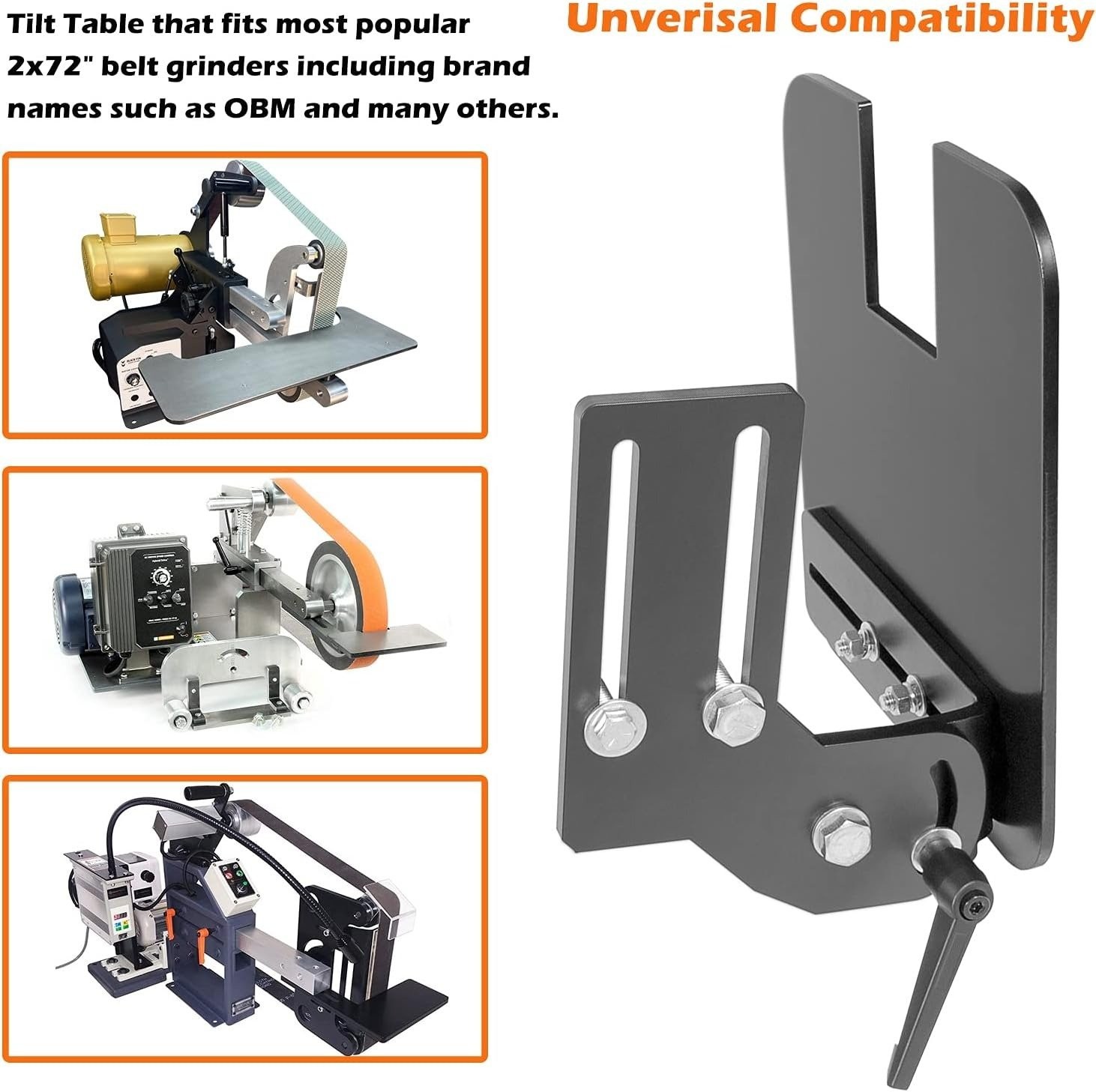 2×72″ Knife Bevel Grinding Jig Tool Rest OBM Belt Grinder Tilt Table Flat Platen