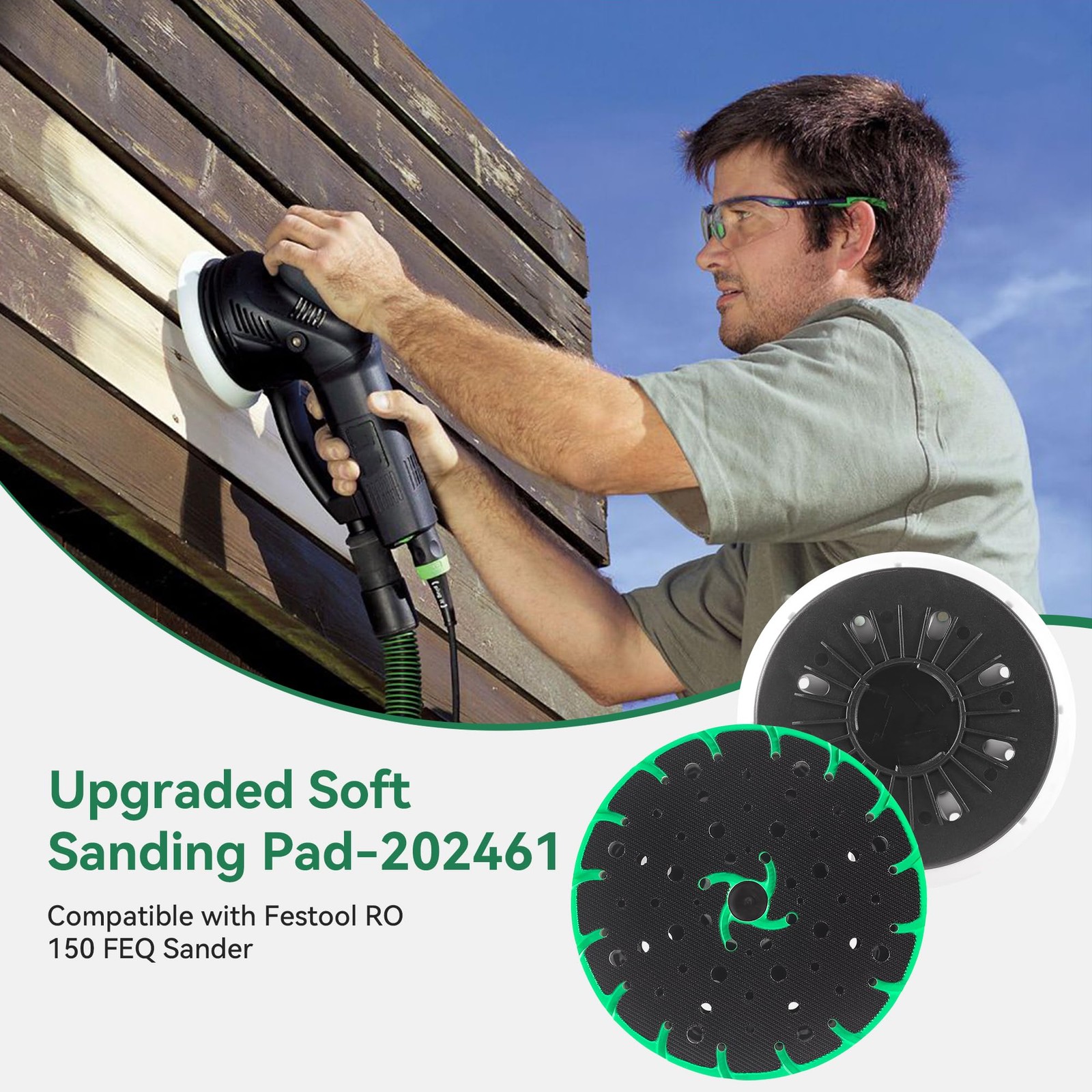 6 Inch Soft Sanding Pad Compatible with Festool RO 150 FEQ/Rotex 150, Model 2…