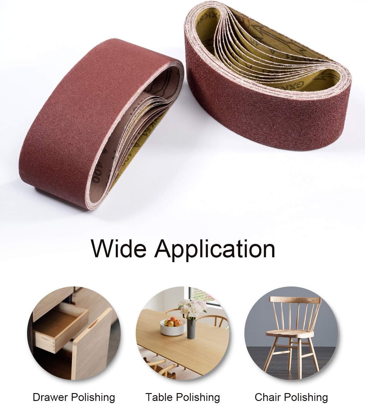 24 Pcs 4 x 21-Inch Sanding Belts for Belt Sander 4×21,6 Each of 40 4×21 inch