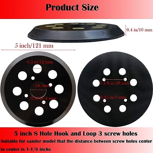 2 Pack 5 Inch 8 Hole Hook-and-Loop Replacemet Sanding Pad for SKIL SR211601