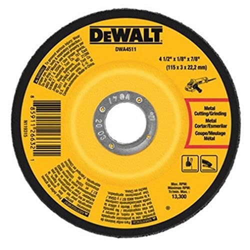 DEWALT DWA4511 Metal Grinding Wheel 4-1/2-Inch x 1/8-Inch x 7/8-Inch