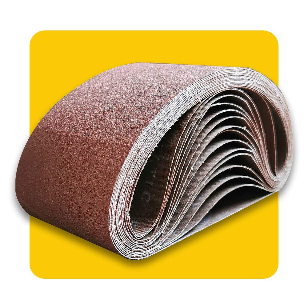 12x Bandas de lijado de 4 x 36 pulgadas para lijar madera, metal y pintura