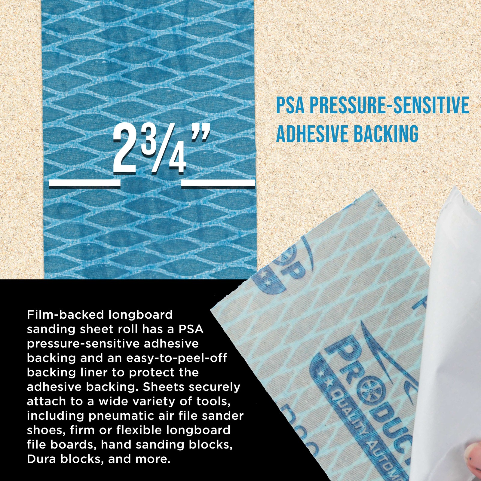 320 Grit PSA Diamond Shape Longboard Sandpaper 2.75″x 12 Yard Roll Self Adhesive