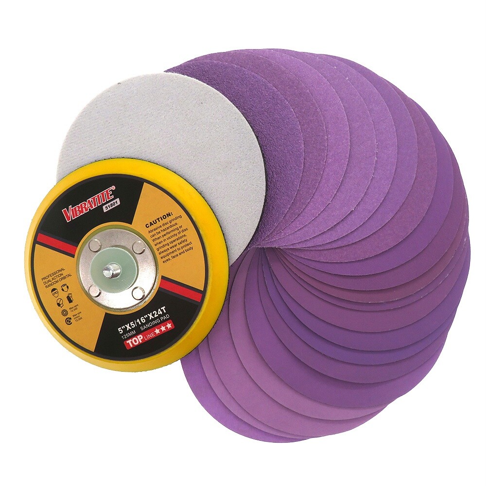 5 Inch 125mm Purple Sandpaper Wet And Dry Sanding Discs Waterproof 60-10000 Grit