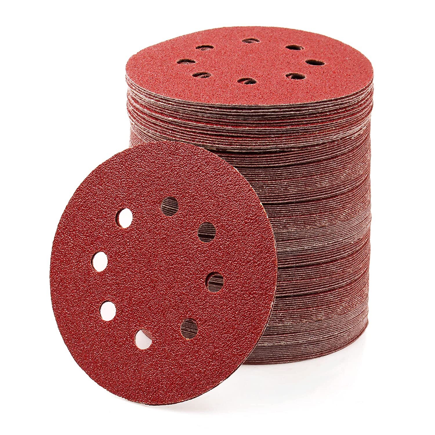 100PCS 5 Inch Sanding Disc 40 60 80 120 180 220 320 Grit Hook Loop Sandpaper Pad