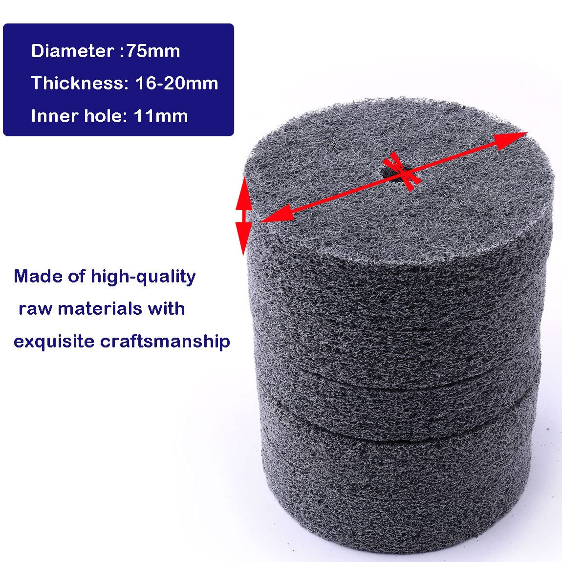 5Pcs 3 Inch Fiber Buffing Wheel, Deburring Wheels Quick Changed Replacement