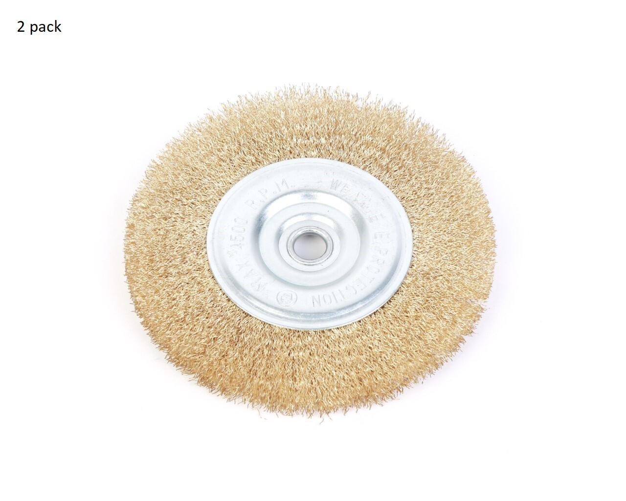 2 PACK 6” VCT CRIMPED WIRE WHEEL BRUSH WIDE FACE FOR BENCH GRINDER ANGLE