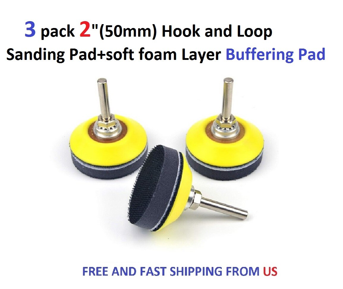 3 pack 2″(50mm) Hook and Loop Sanding Pad+soft foam Layer Buffering Pad