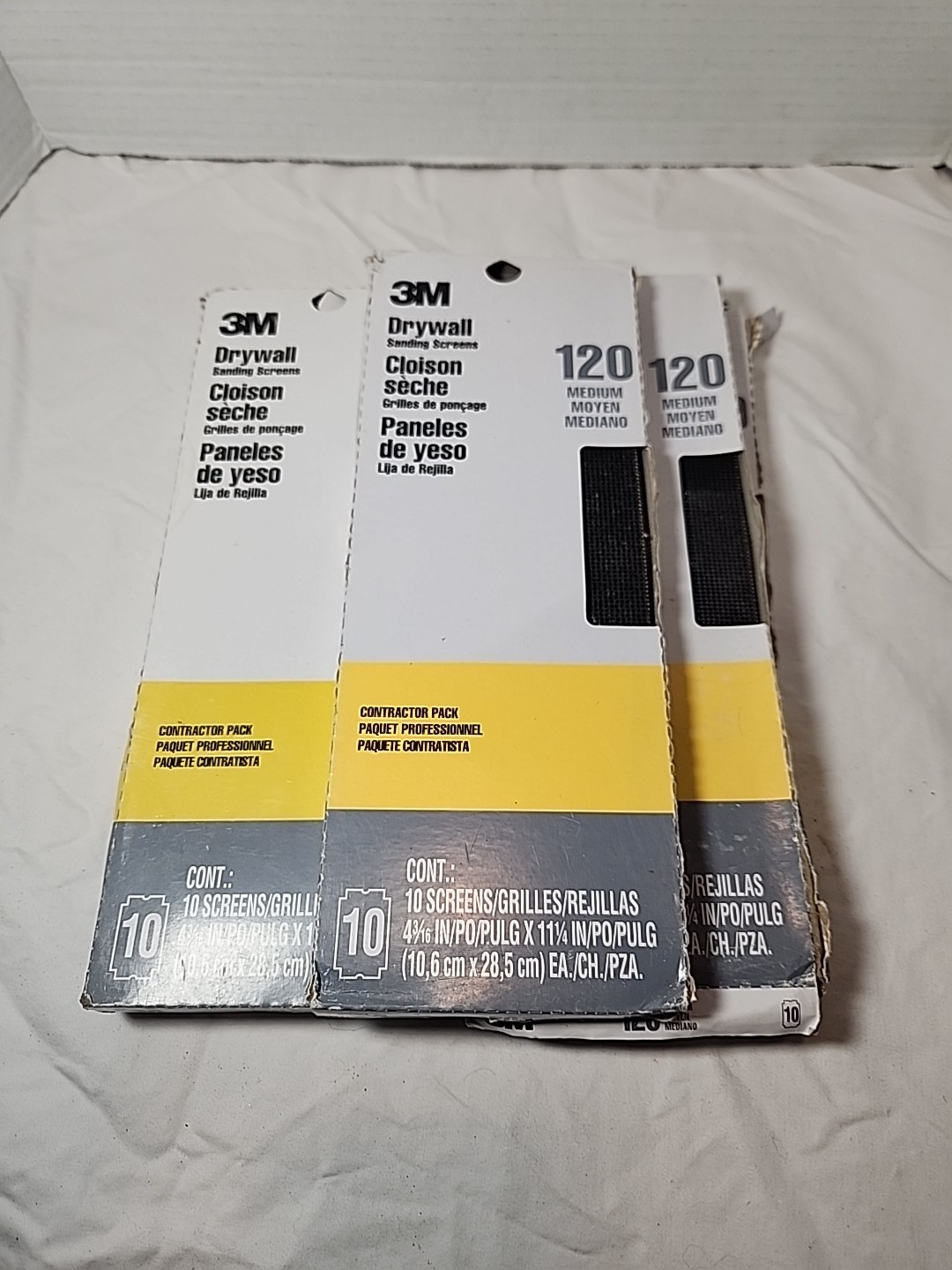 Lot of 5 10pk 3M Drywall Plaster Sanding Screens 120 Grit Grain Pro-Pak