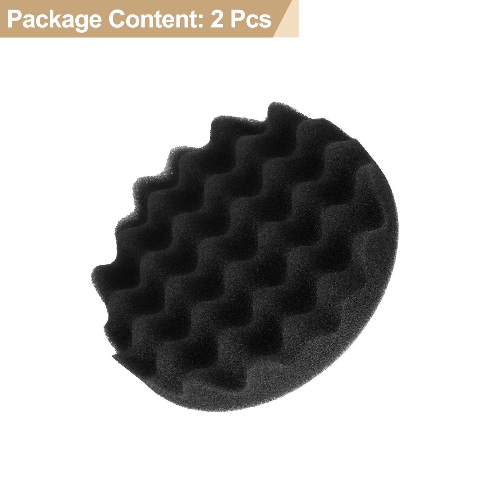 2pcs Buffing Sponge Pads 6″ Polishing Wheel Waffle Finishing Grip Pad Black
