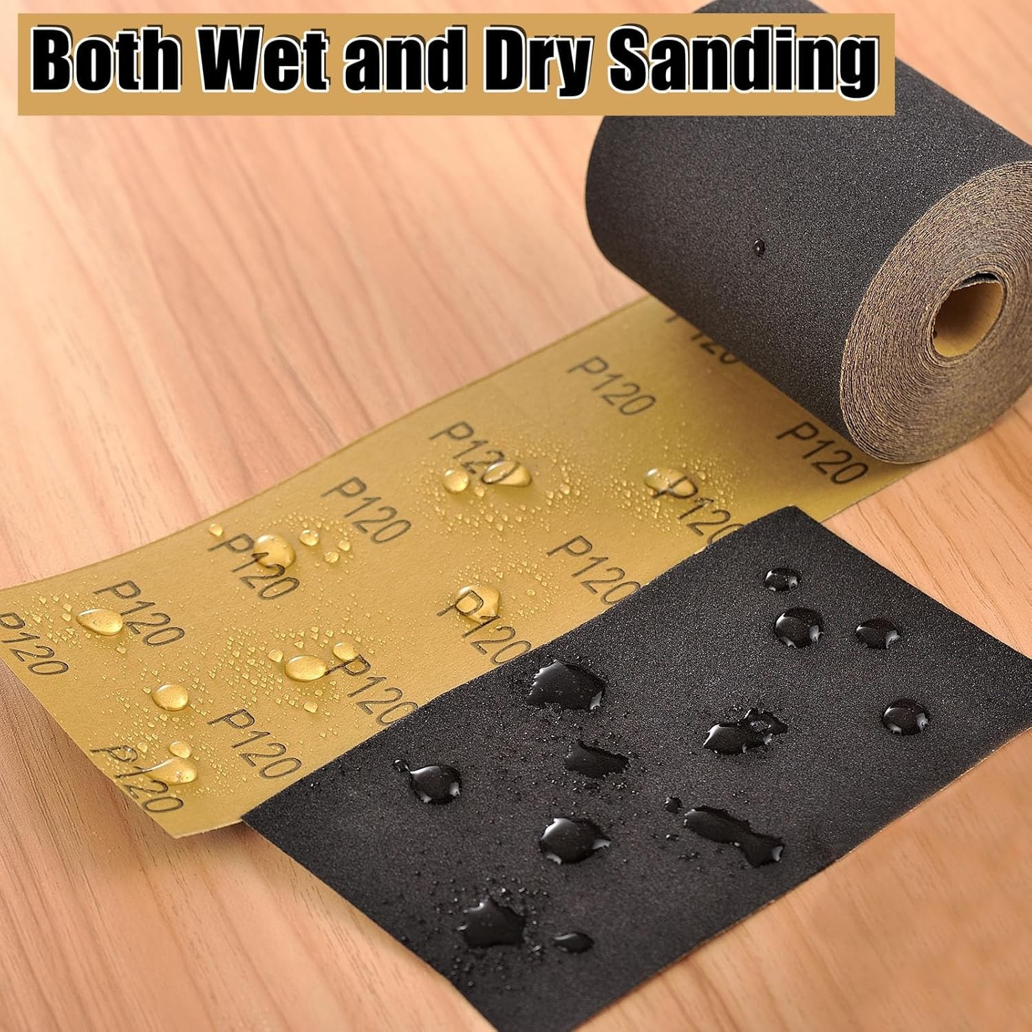 1000 Grit Sandpaper Roll, Silicon Carbide Wet Dry Longboard Sand Paper, 3-2/3″ W