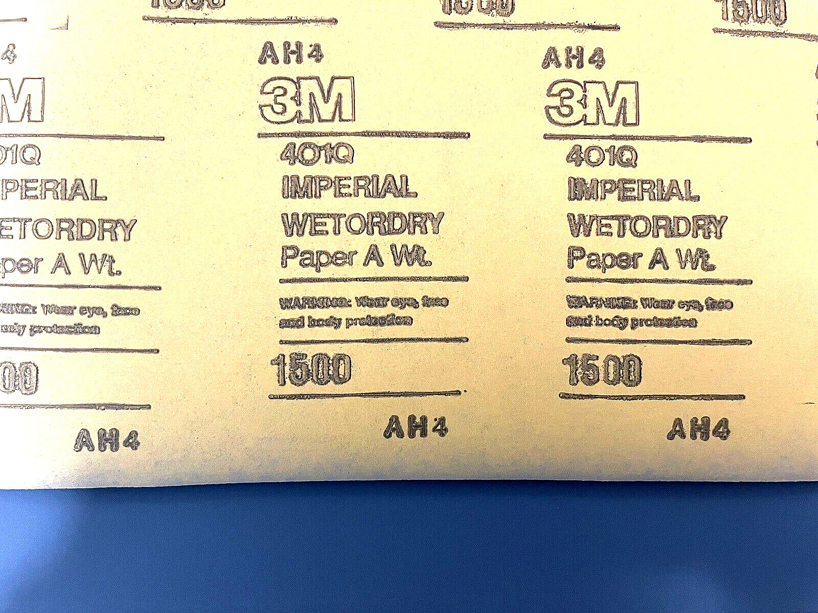 50 open/box 3M 1500 Grit 401Q 9″ x 11″ Imperial Wet or Dry Sandpaper Sheets