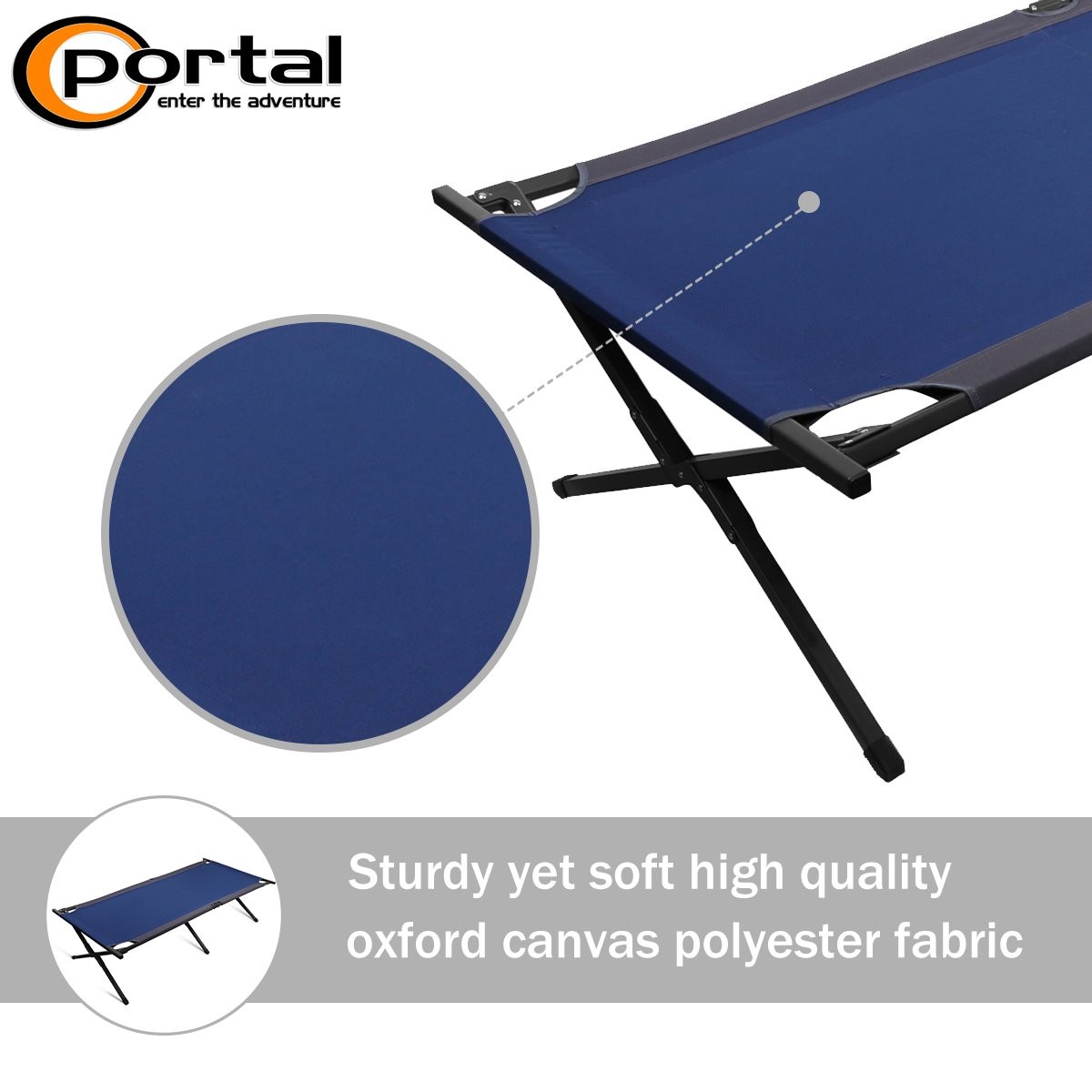 PORTAL Folding Portable Camping Cot, Guest Bed with Carry Bag and Side Storage O
