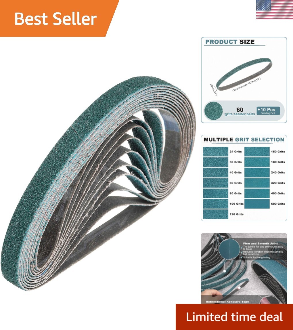 Durable 3/4 x 18 Inch 60 Grit Zirconia Sanding Belts – 10 Pack for Professionals