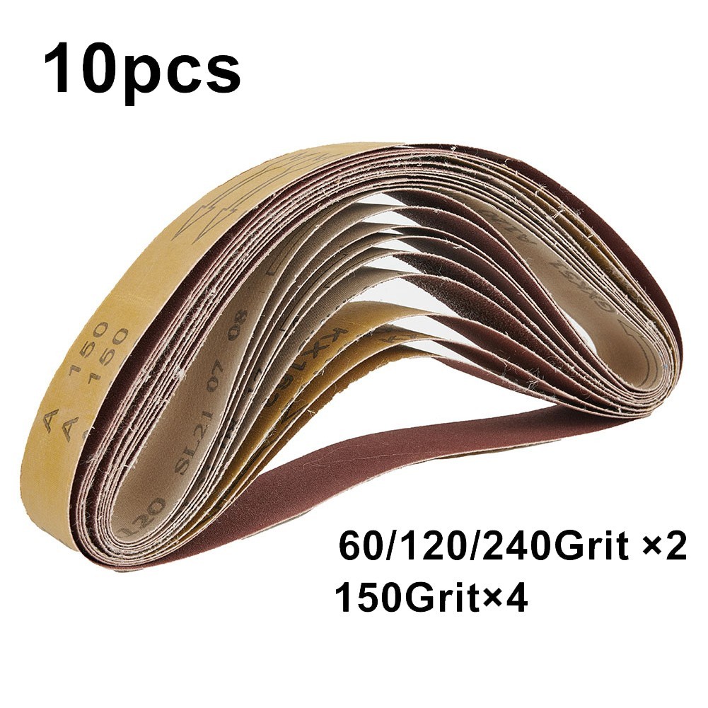 10pcs/Set Sanding Belts Abrasive Power File Sander Mixed Grit Polishing Tools