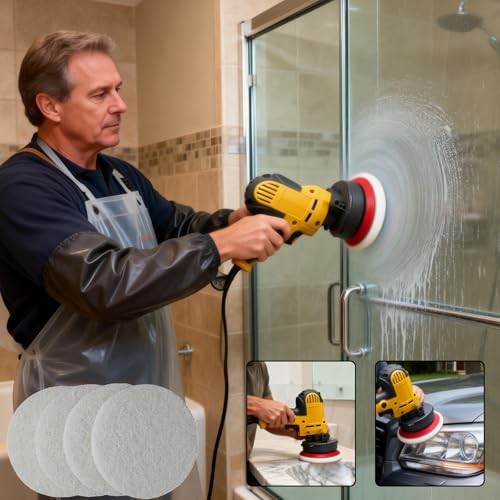 20 PCS 4 Inch 2000 Grit Hoop and Loop Scrubber Scouring Pads 2000 Grit-White
