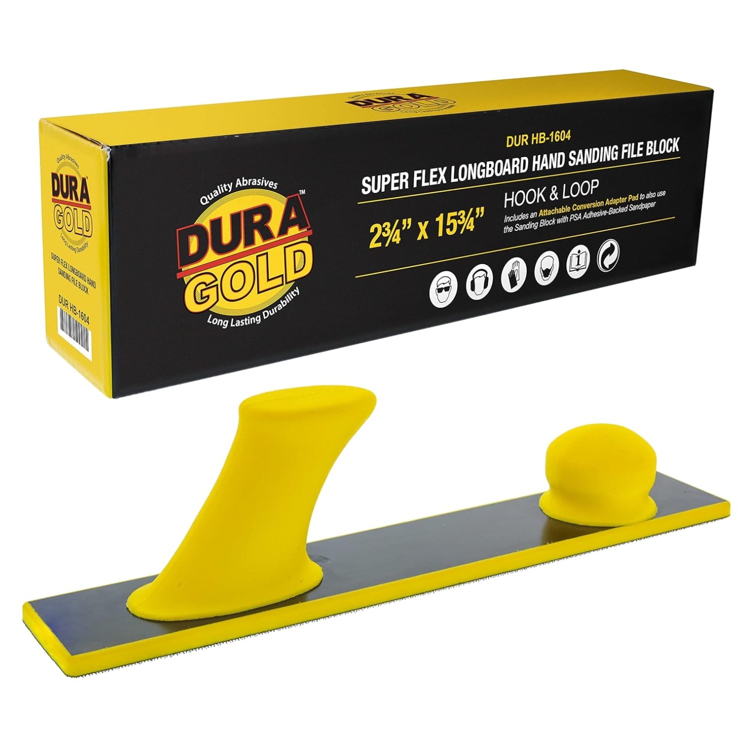 Longboard Hand Sanding File Block with Hook & Loop