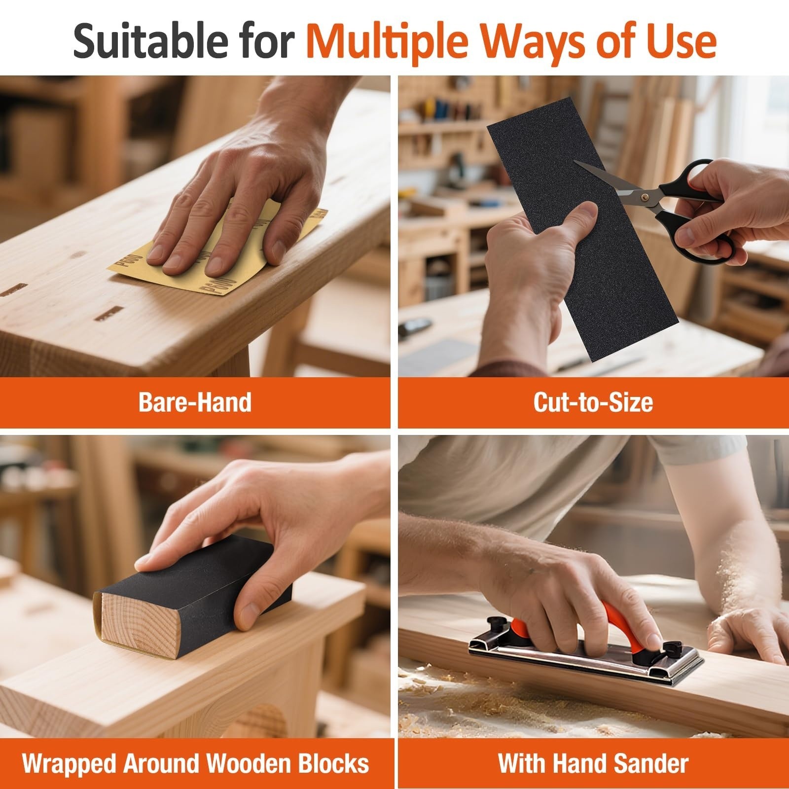52 Pack Sandpaper Assorted Grit 120 3000 Wet Dry Abrasive Sanding Sheets
