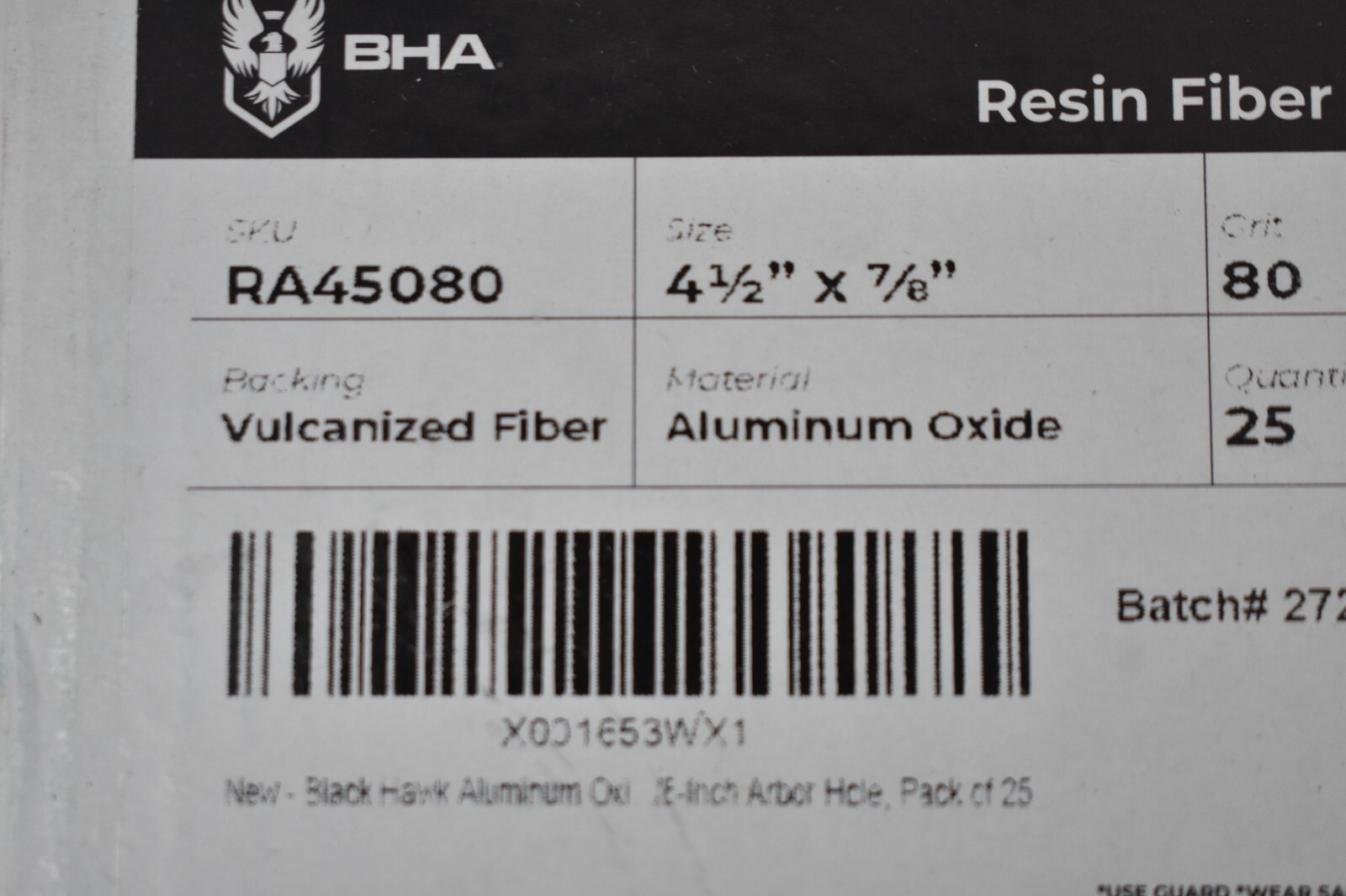 BHA Aluminum Oxide Resin Fiber Sanding & Grinding Discs 25 Pack 4.5″ 80 Grit