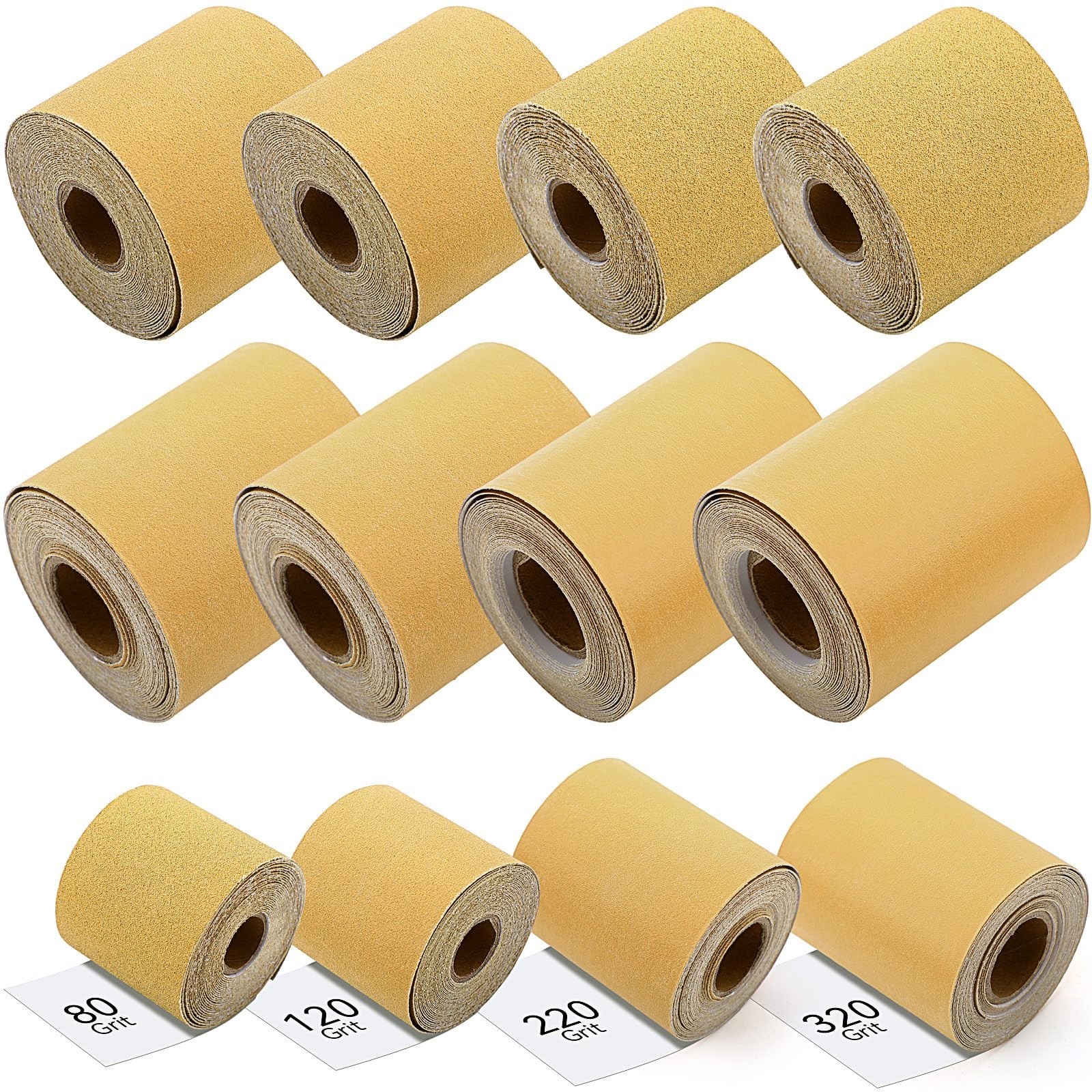 18 Rolls Continuous Sandpaper 90 Yards, 40-600 Grit, Self-Adhesive, 2.75″ Wide f