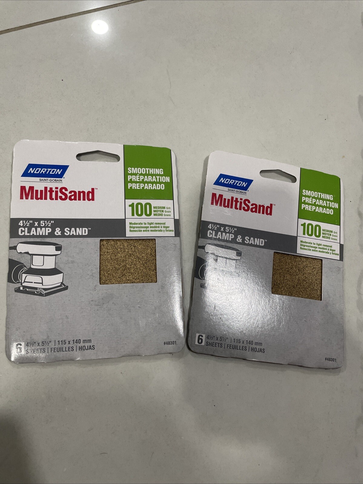 2 Pack Norton 07660748301 Multisand Sheet 4-1/2″x5-1/2″ 100 Grit Sandpaper