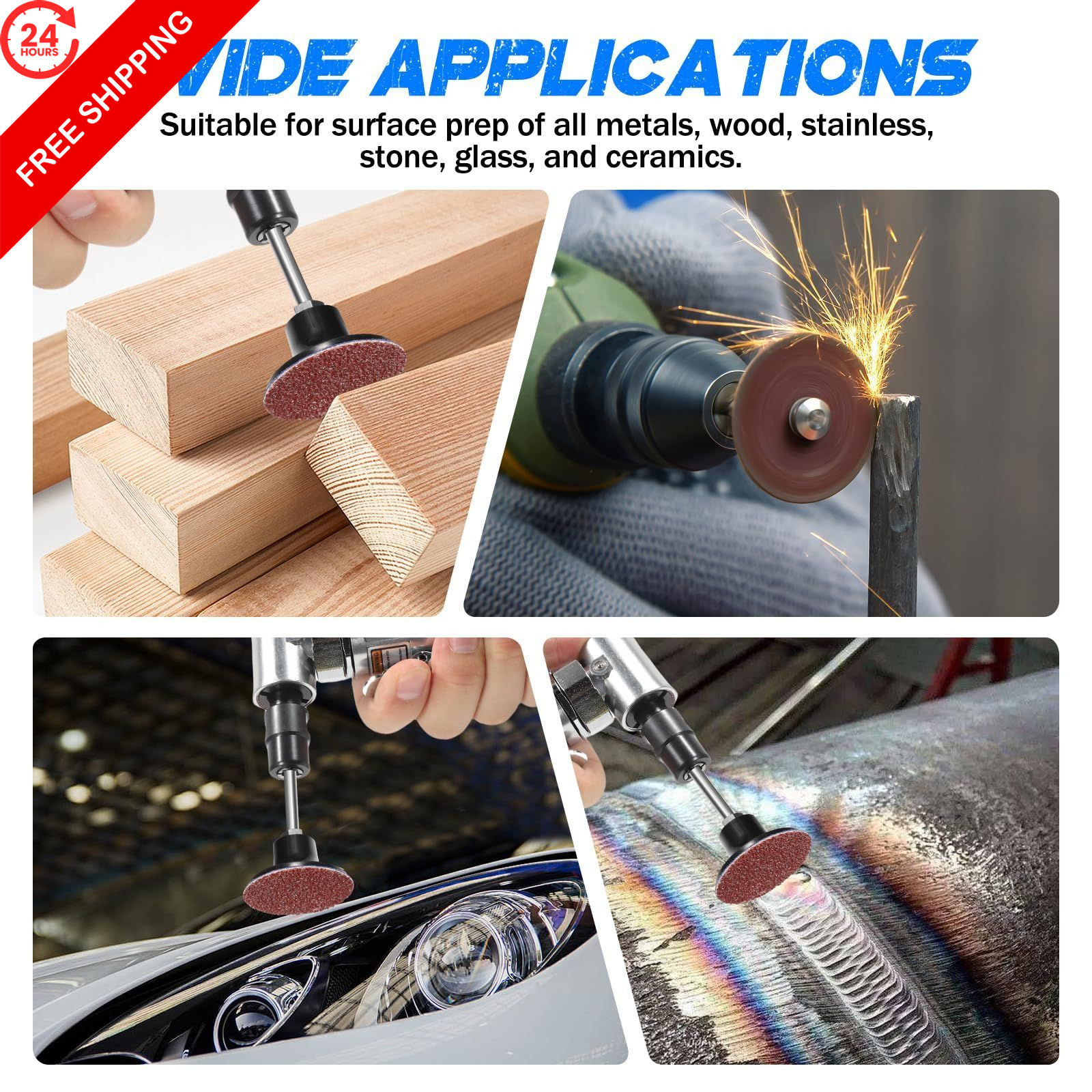 100Pcs 2 Inch Abrasive Cartridge Rolls for Rotary Tool 2 inches