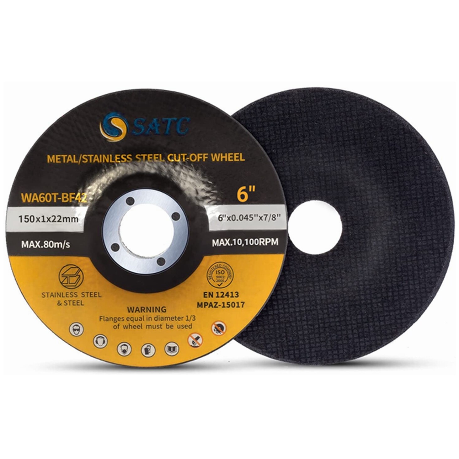 50 Pack 6″ Depressed Center Cut Off Wheels Metal & Stainless Steel Cutting Discs