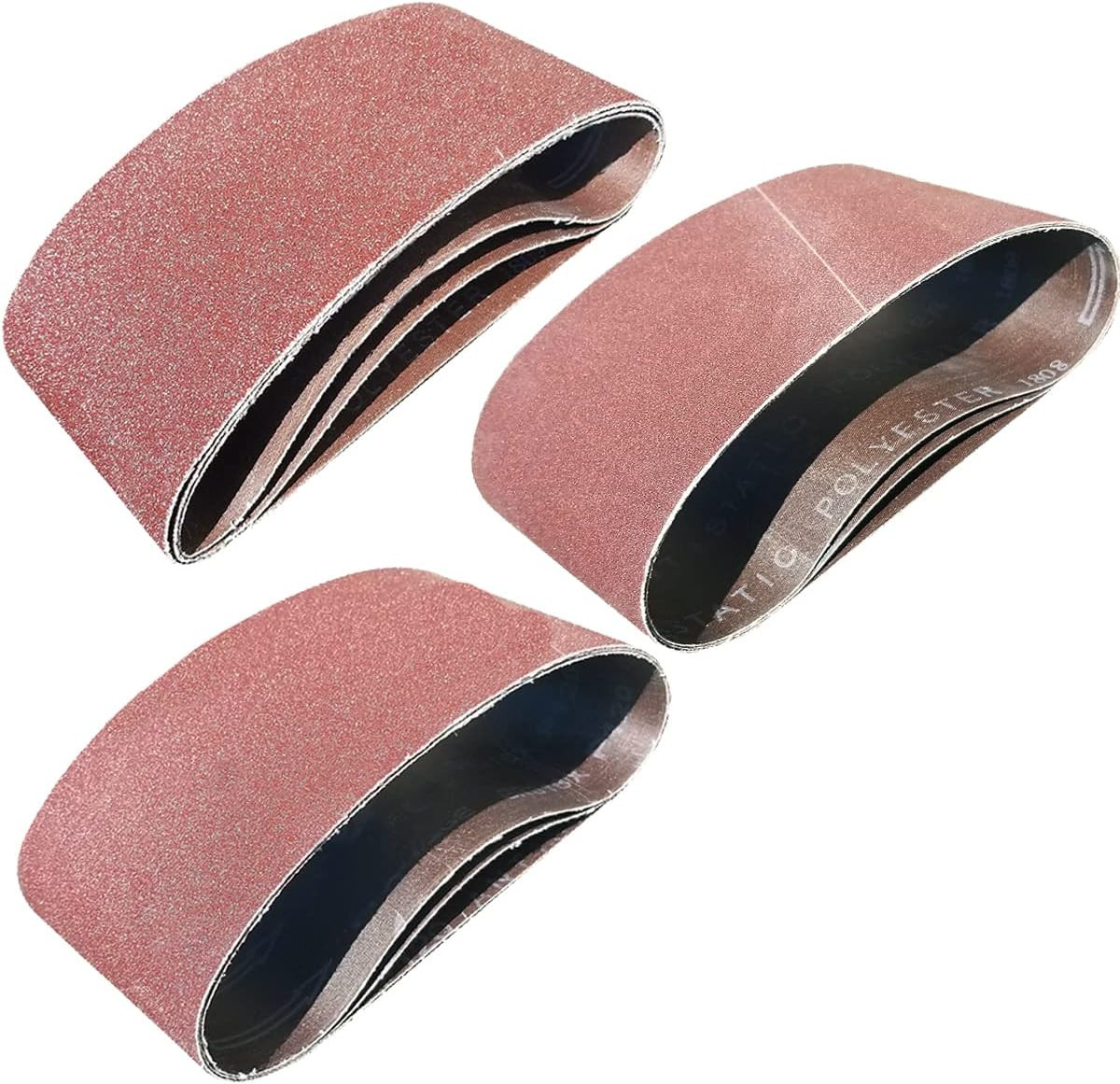 15 PCS 4″ X 21″ Premium Sanding Belts – 5 Each of 40 80 120 Grit Aluminum Oxide
