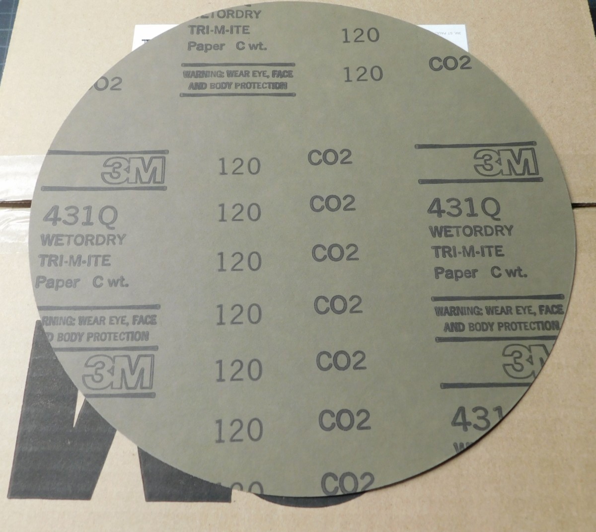 3M 67118 Sanding Discs 10″ 120 Grit 431Q Wetordry Tri-M-ite – 50 Pack – No Hole