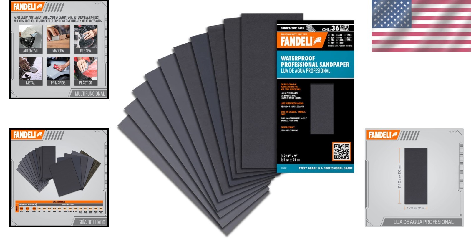 Silicon Carbide Sandpaper Sheets 36 pcs, Grits 120-2500, Water Resistant