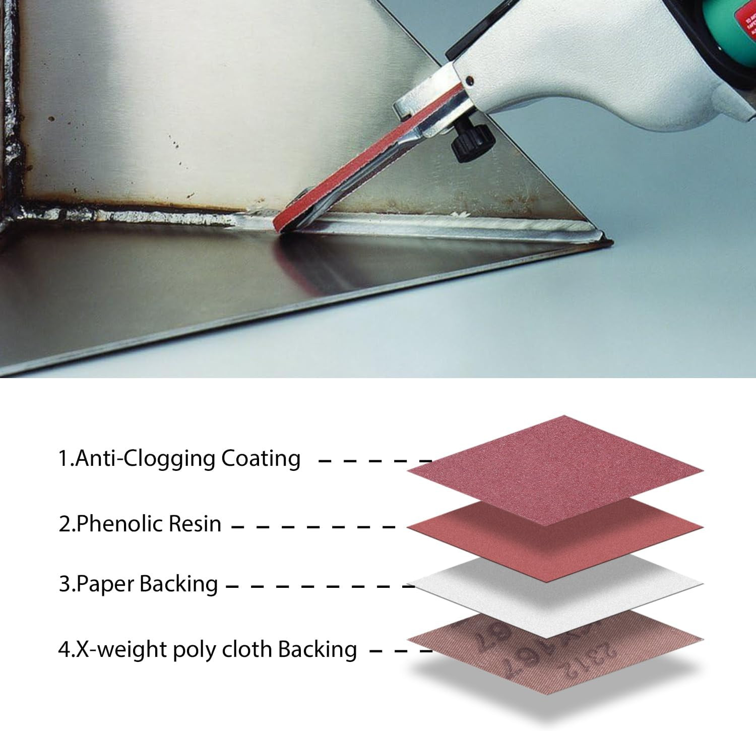 Sanding Belts 3/8×13 Inch 42 Pcs 7 Grits 40-400 Aluminum Oxide Air File Sander