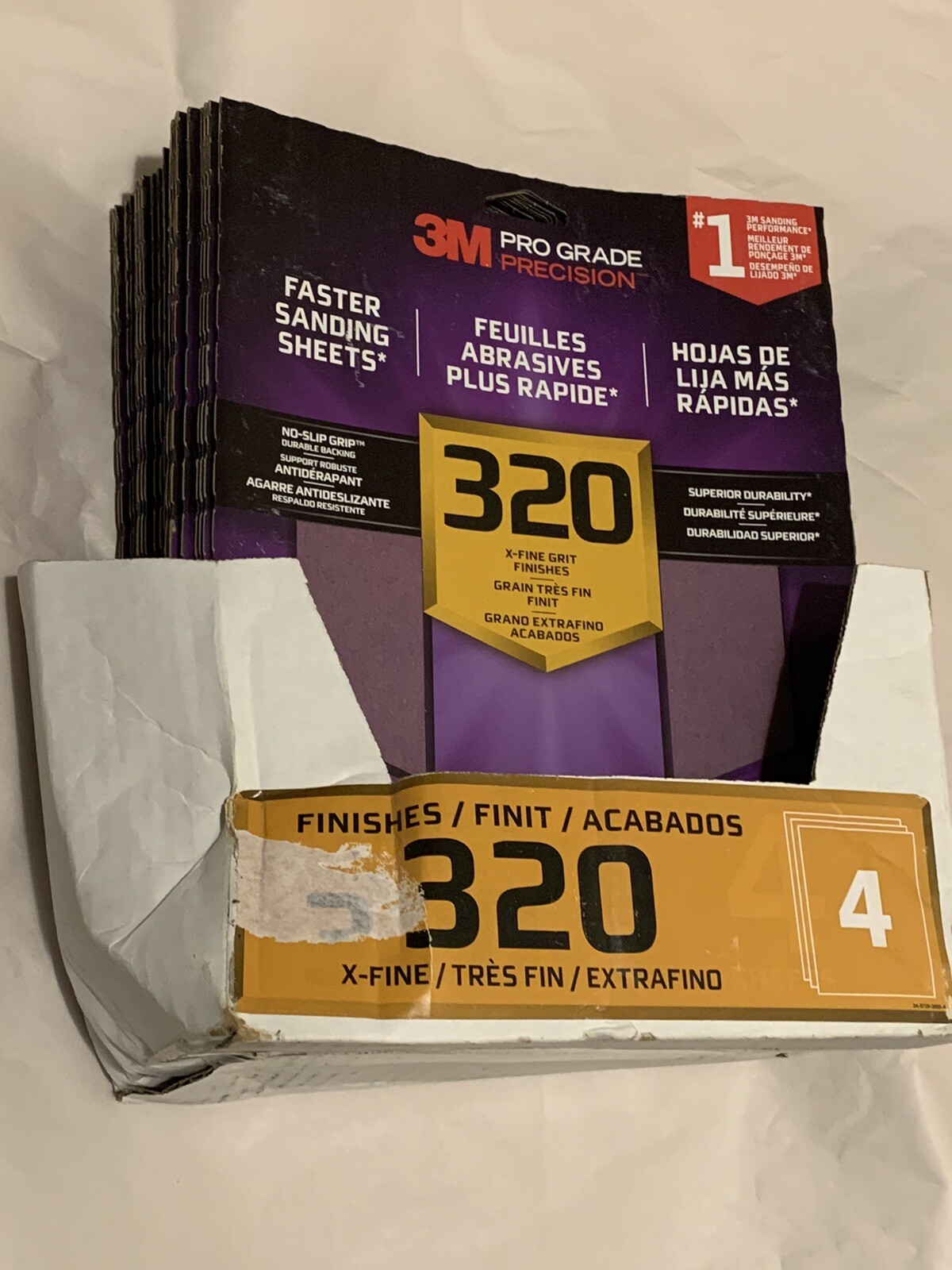HUGE LOT 3M Sandpaper 4 Sheet 320 Grit 9″W Extra Fine