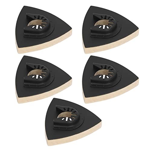 5PCS Buffing Pads Triangular Wool Felt Polishing Pad with Alloy Steel Base