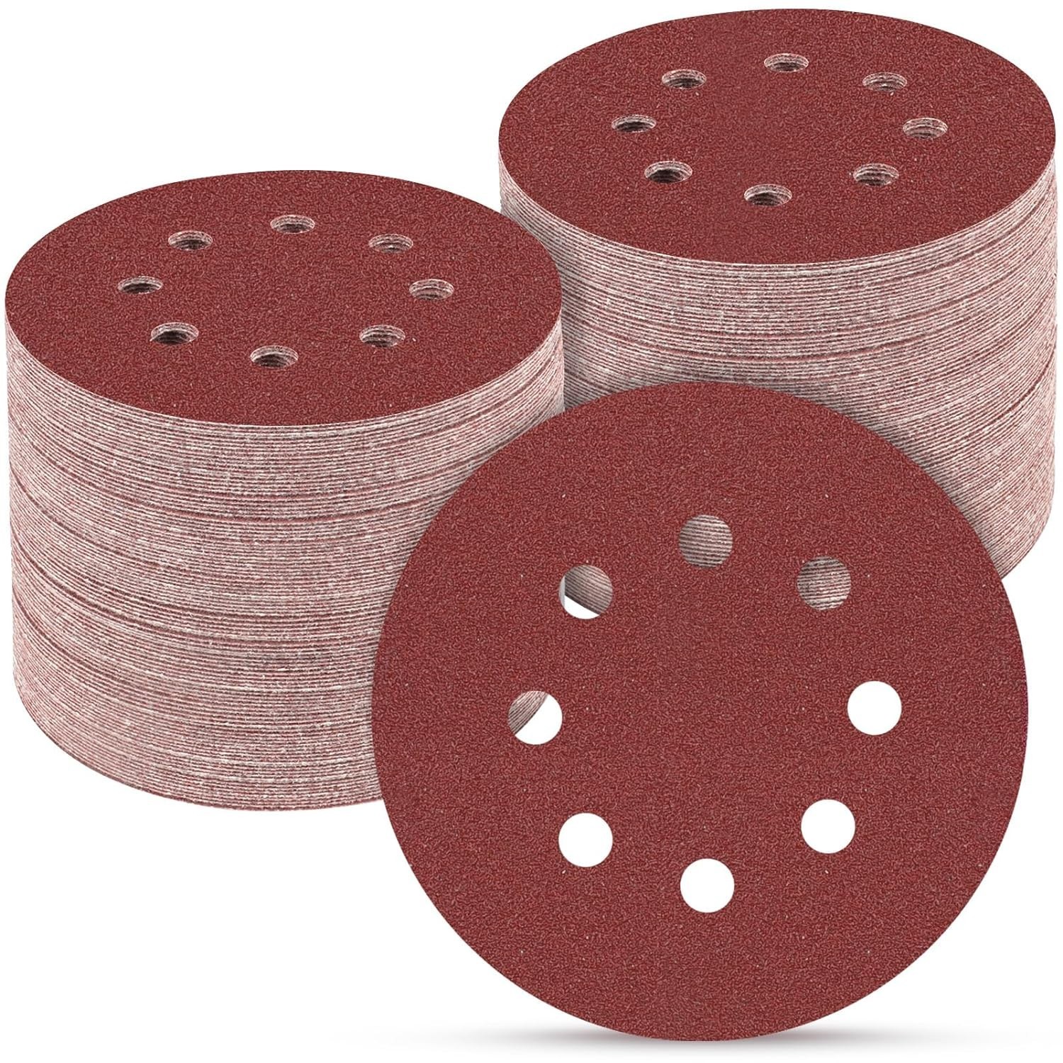 165 PCS 5-Inch Hook and Loop Sanding Discs for Random Orbital Sander Grit 40-600