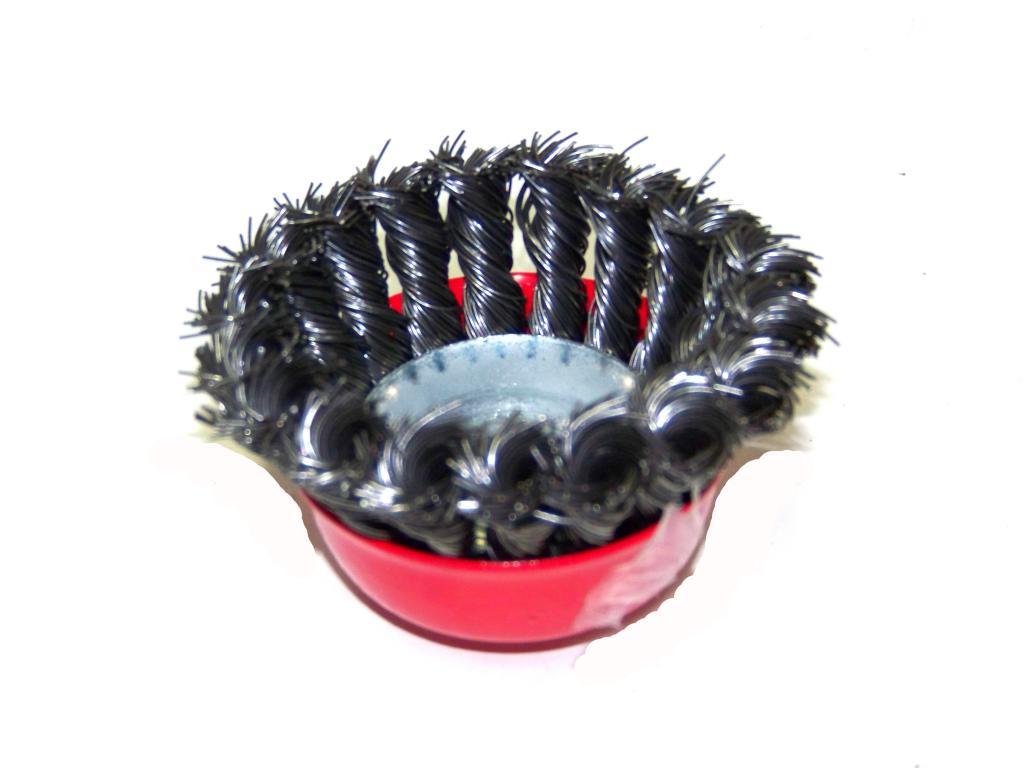 4″ Twist Cup Wire Wheel Brush 5/8″ Arbor Wire Fits Most Angle grinders Cleaner