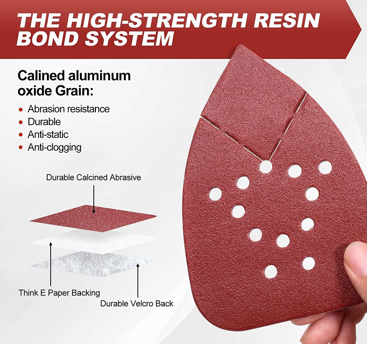 50x Mouse Sandpaper Sanding Pads 60-220 Grit for BLACK and DECKER Detail Sander