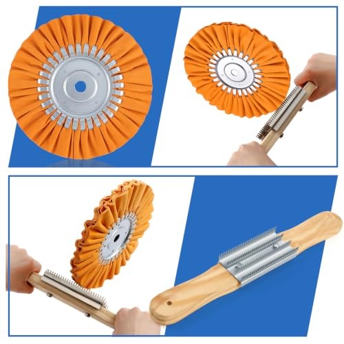 12 Pcs 8″ Airway Polishing Wheel Kit for Angle Grinder, Metal Buffing