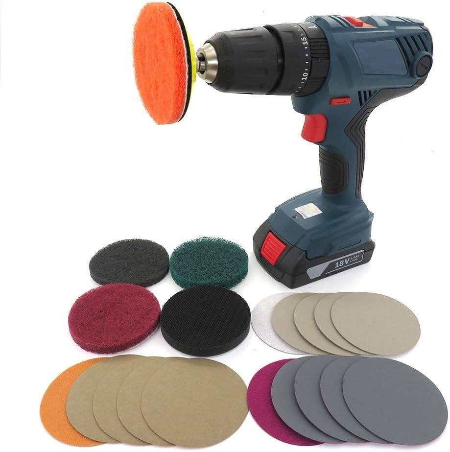 Headlight Restoration kit for Electric Drill Based Car Lights DIY 21 PCS