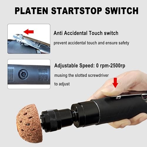 Car Air Tire Repair Polish Patch Tools Set, Include 2500rpm Low Speed Air Tire