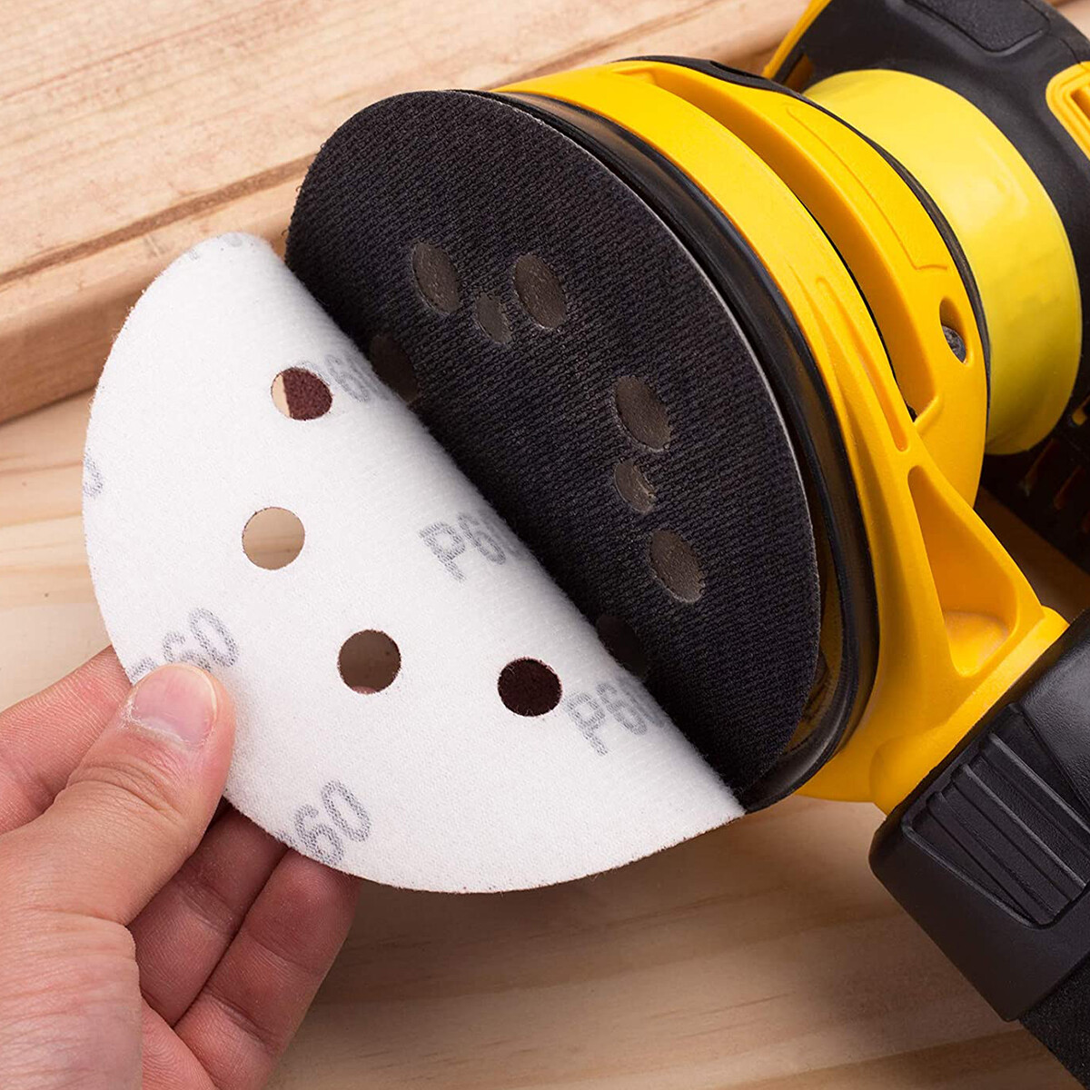 60PACK 5in 8-Hole Hook&Loop Sandpaper Sanding Disc 240 320 400 600 800 1000 Grit