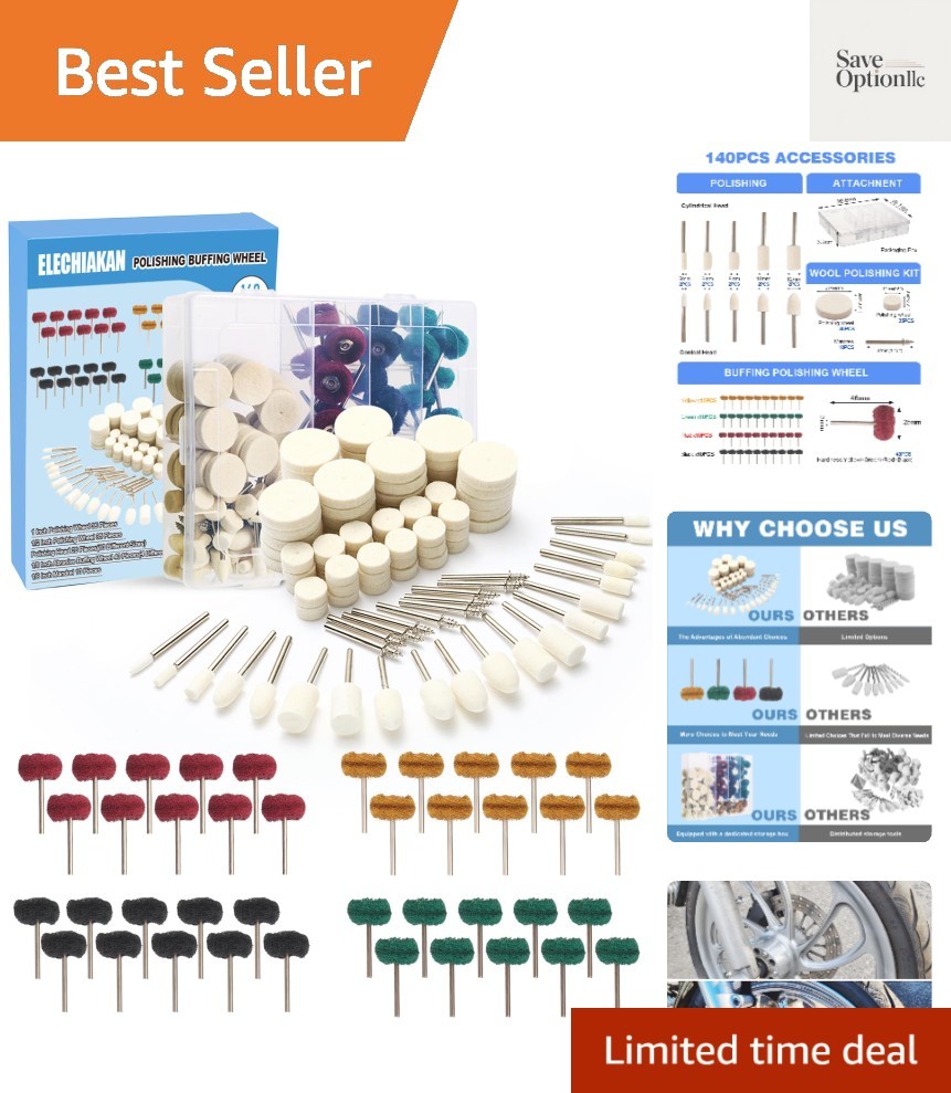 140 PCS Polishing Kit for Dremel, Abrasive Buffing Wheels Polishing Bits for …