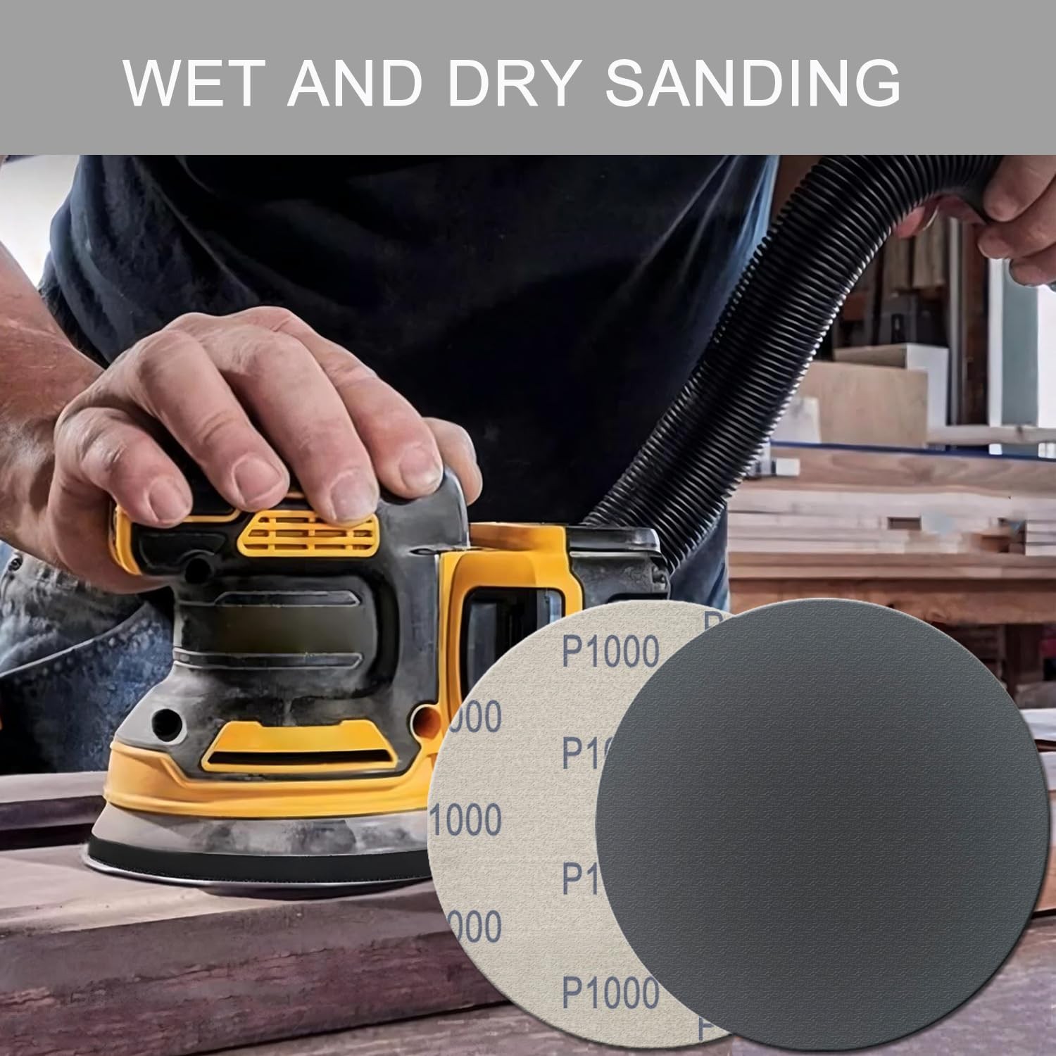 50 Pcs 6 Inch Wet/Dry Sanding Discs Hook Loop Assorted 320 400 600 800 1000 Grit