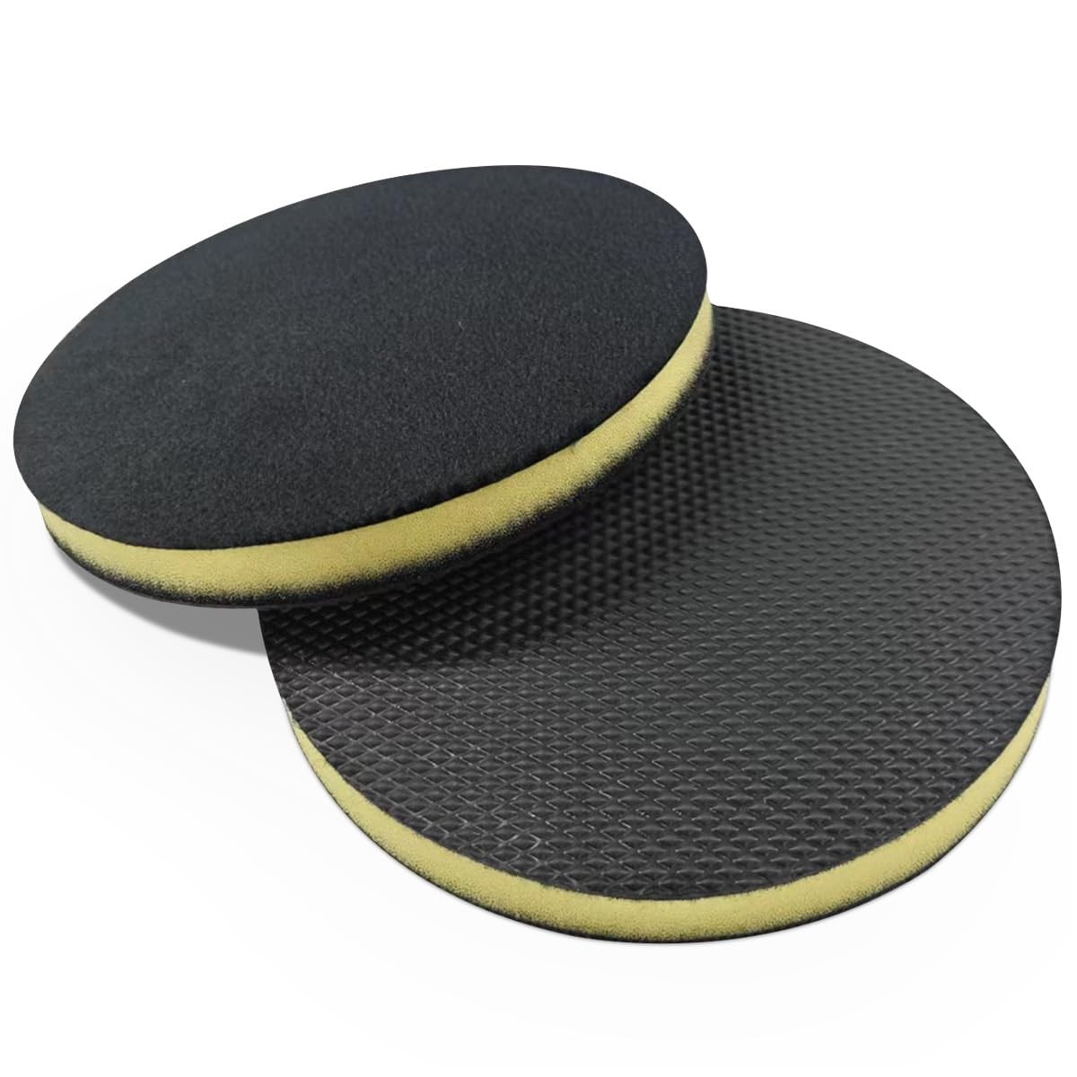 UHANBUT Fine Grade Car Clay Bar Pad, 5.82” Wipe Foam Pads, DA 2PCS, Black