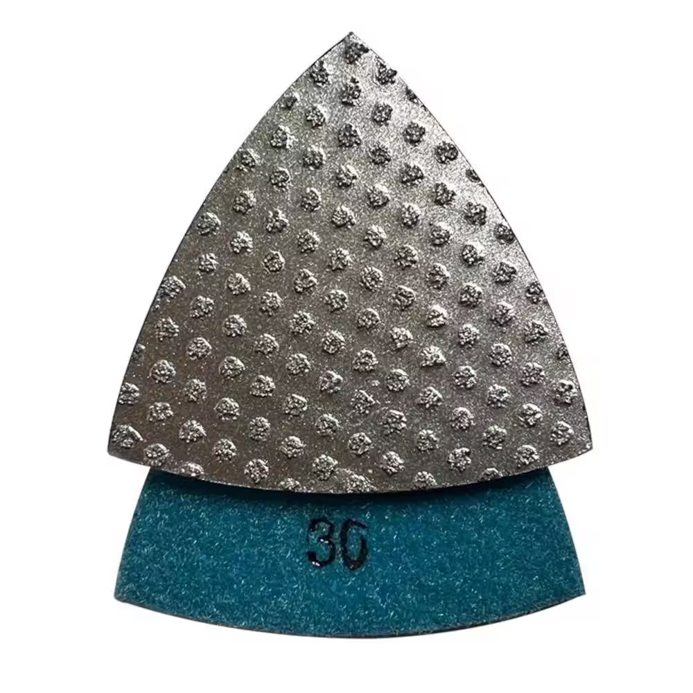 3 In. Triangular Grinding Pads for Oscillating Multi-Tools, Vacuum Brazed Diamon