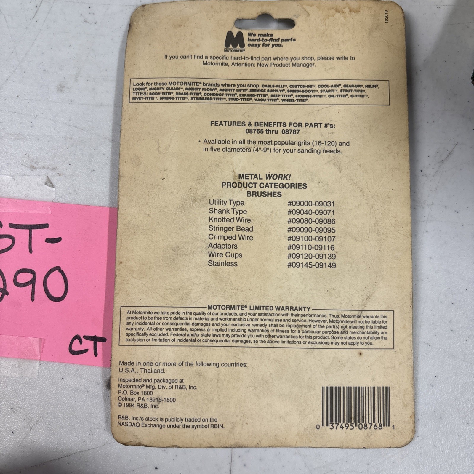 Motormite Resin Fiber Disc 50 Grit Sanding 08768 Sold Individually, Qty. 1