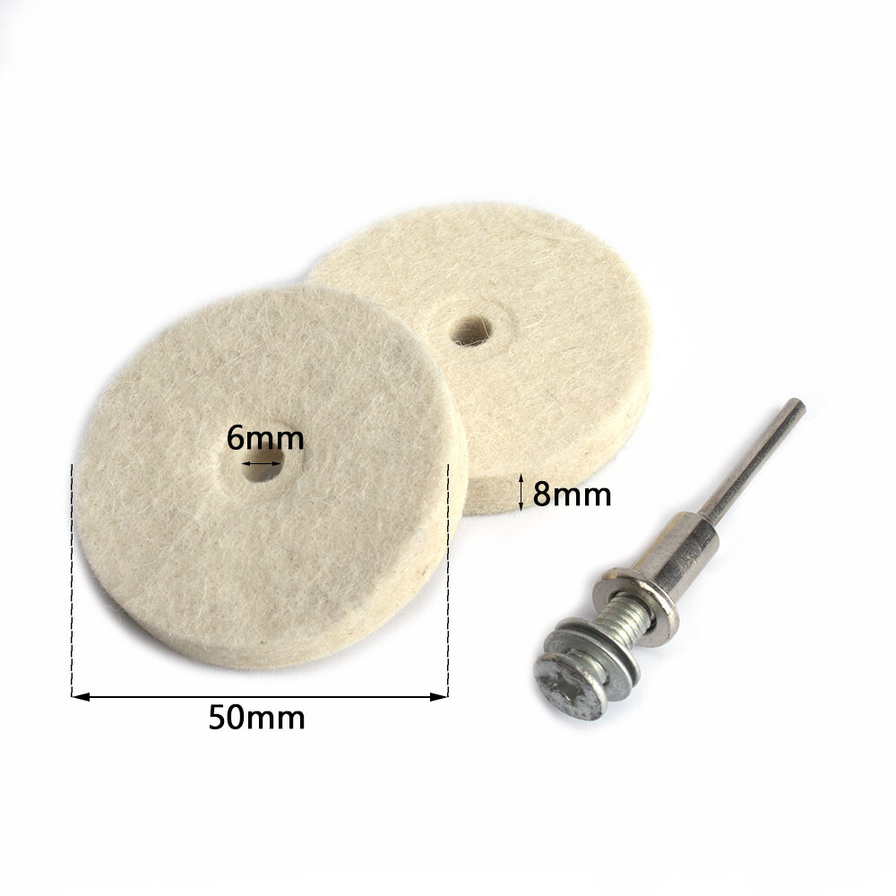 2 Inch Wool Felt Buffing Pad Polishing Wheel Grinding Disc With 1/8″ 1/4″ Shank