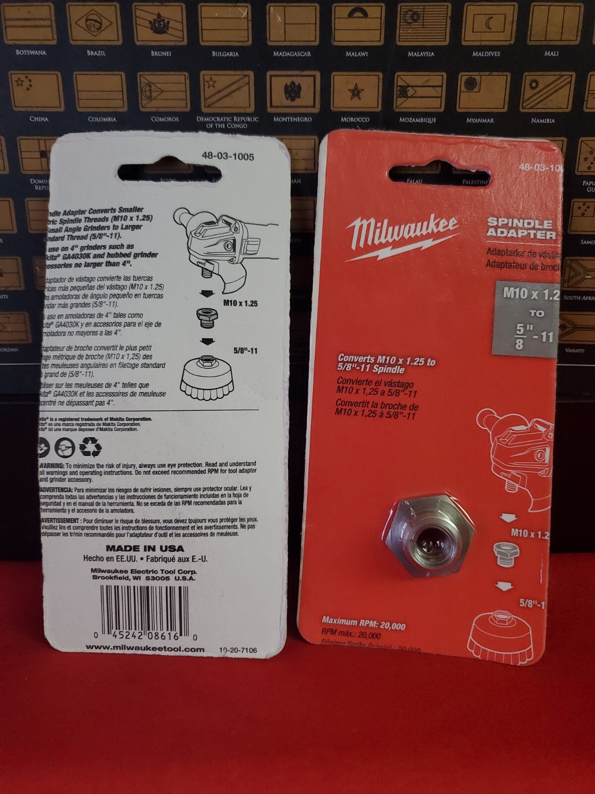 2 PACK Milwaukee 48-03-1005 Thread Adapter M10 x 1.25 to 5/8-11 Free Shipping