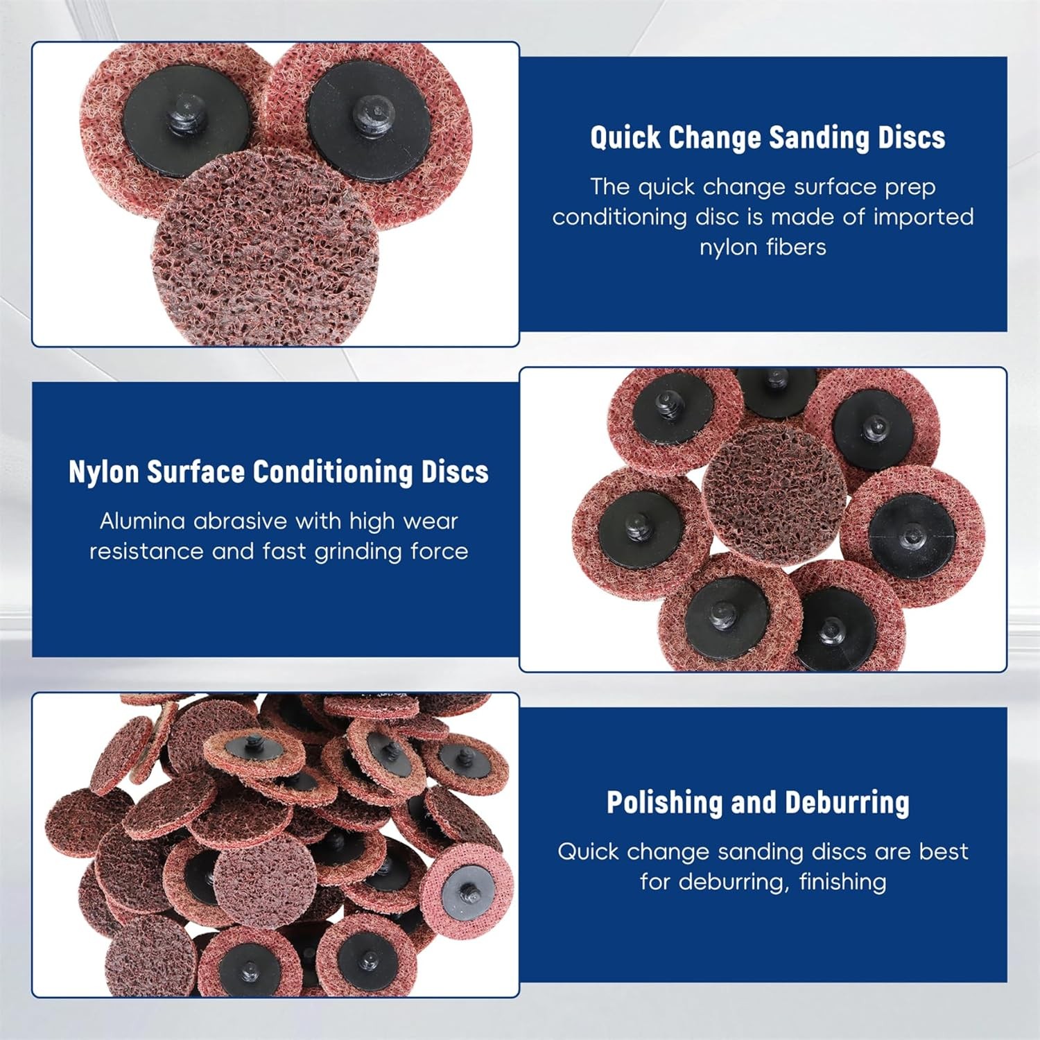 50PCS 2″ Quick Change Surface Conditioning Sanding Discs R Type Medium Grit US