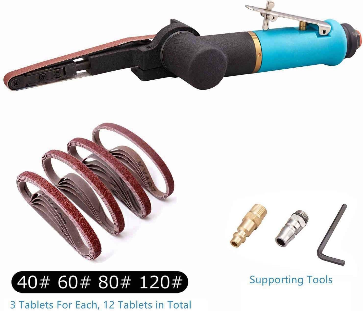 Pneumatic Tool Air Belt Sander,1/4″ Inlet,Air 3/8" x 13"